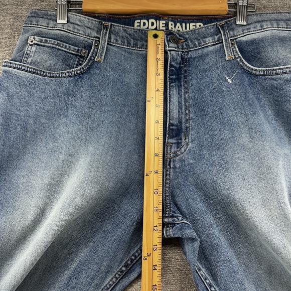 Eddie Bauer Mr Eddies Flex Relaxed Fit Jeans Men Size 33x32 Blue Denim NEW - Picture 7 of 11
